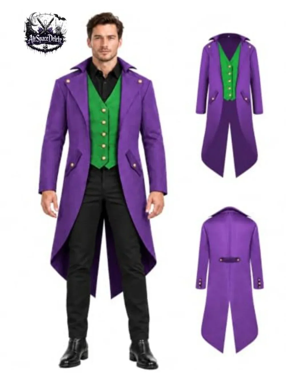 Men's Steampunk Pirate Tailcoat Jacket Gothic Renaissance Halloween